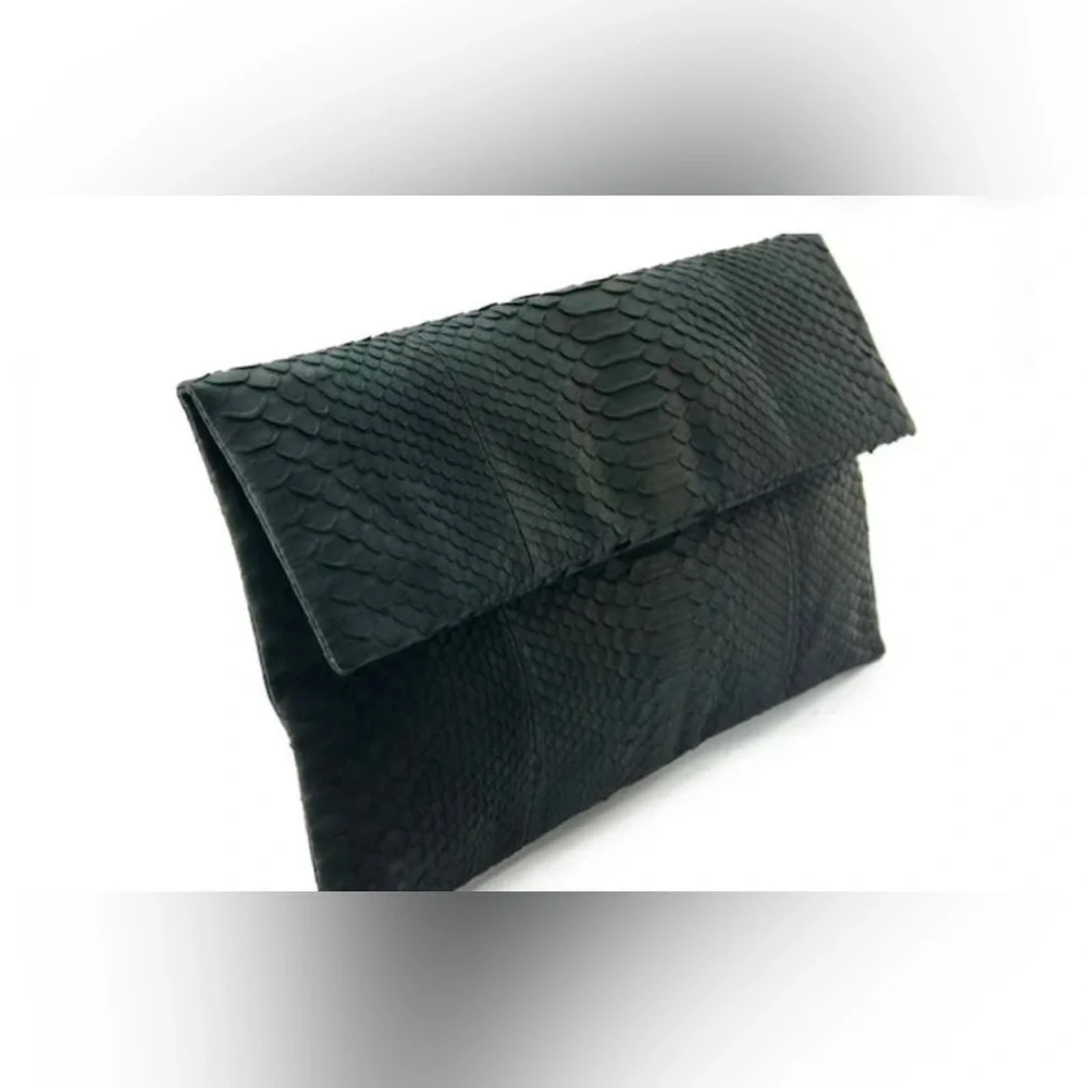 PARKER & HYDE phyton skin clutch perfect like new - Picture 2 of 6